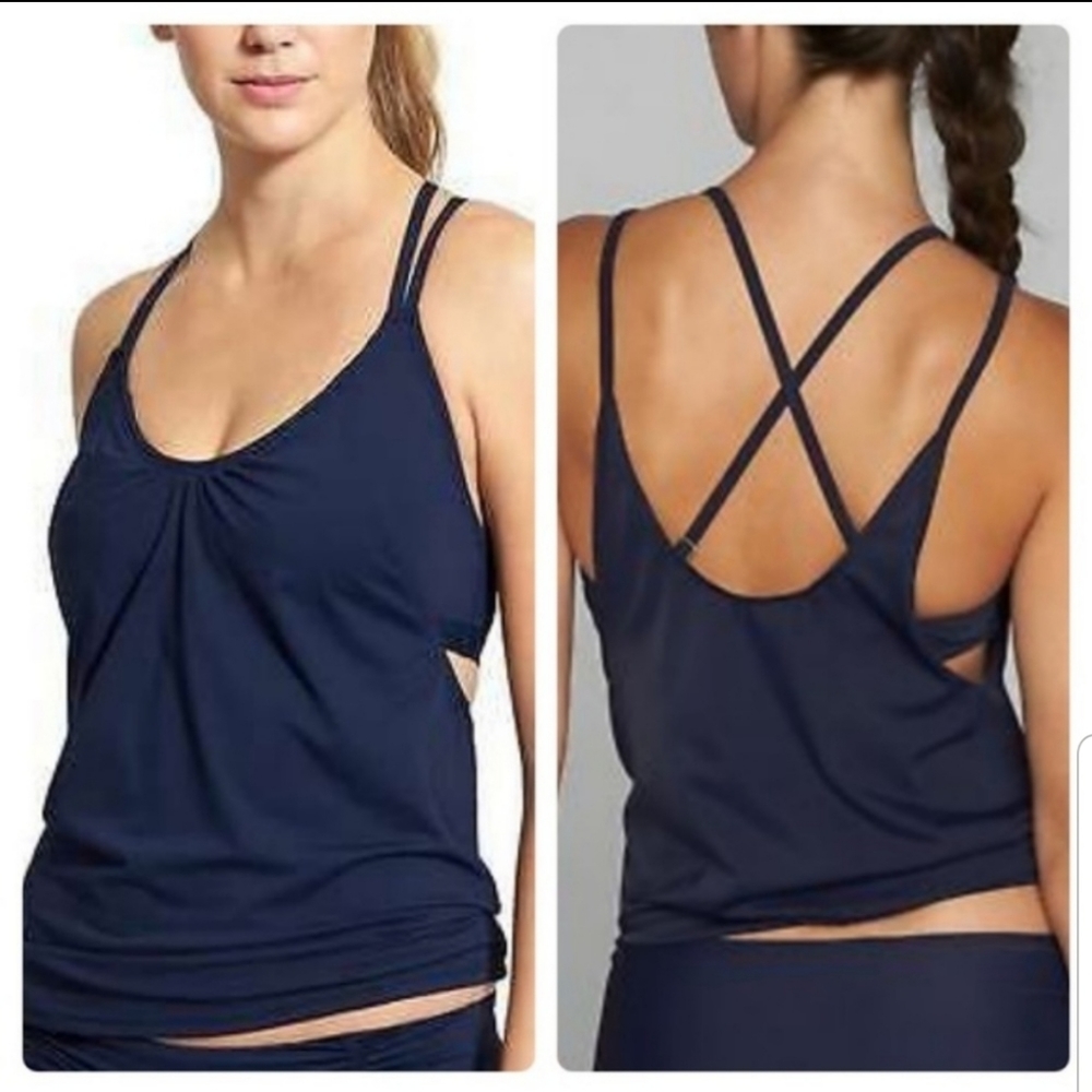 NWT Athleta Navy Blousy Tankini size 38B/C